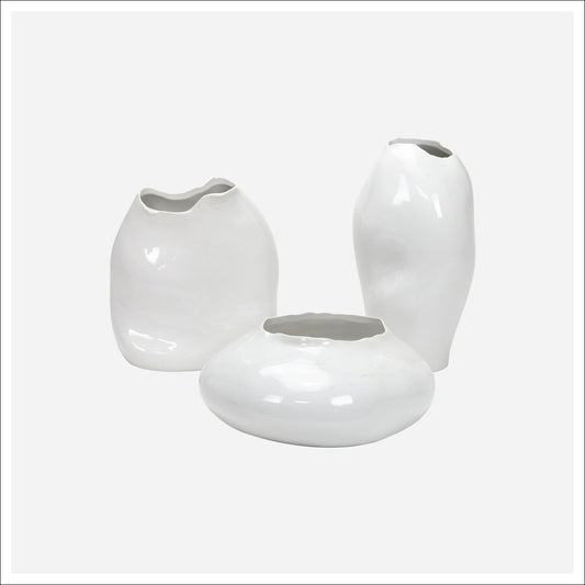 Set floreros blancos MINIMAL