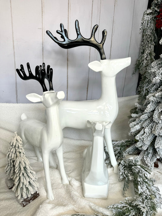 Venados blanco y negro 3 tamaños / White and black deers 3 sizes