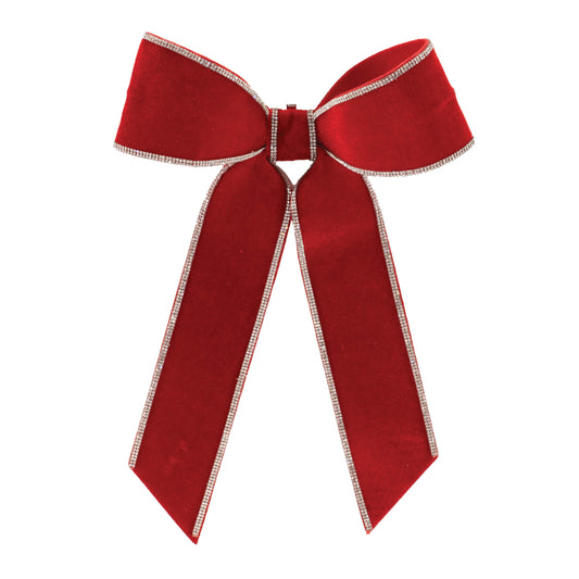 Moño rojo con diamantes / Red bow with diamonds