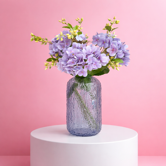Florero morado Hortensias Real Touch