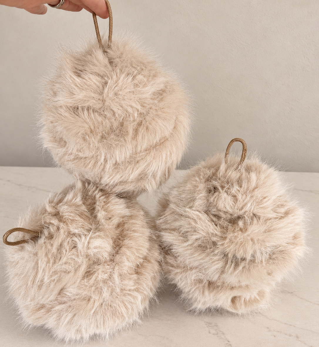 Esfera peluche café claro