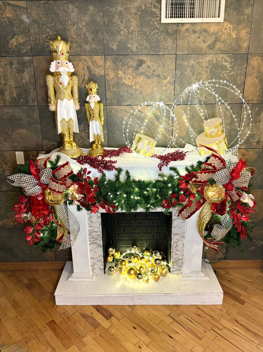 Guirnalda decorada rojo y oro / Decorated garland red and gold