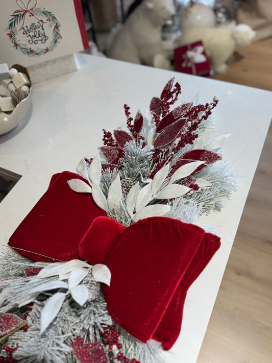 Centro de mesa decorado blanca y rojo / Red & White center piece