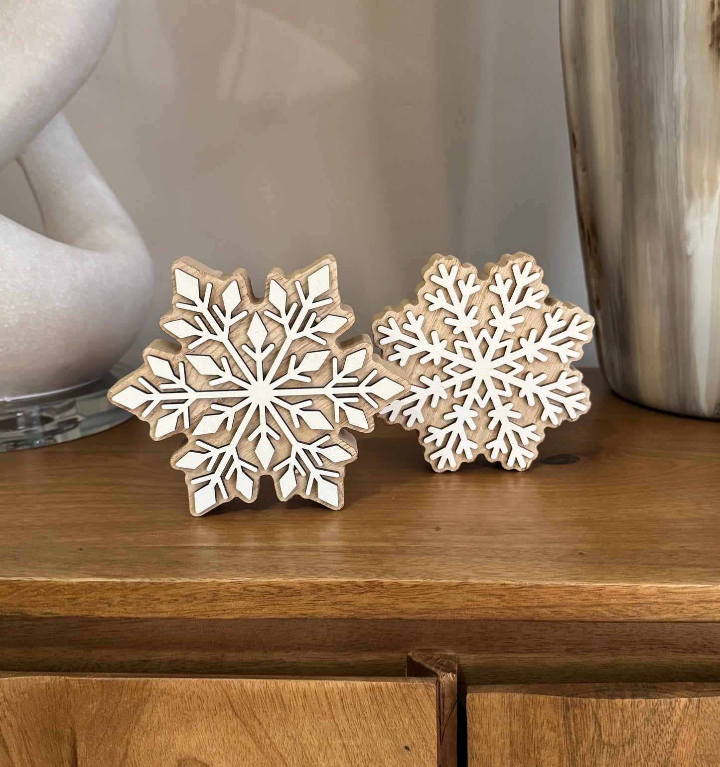 Copo de madera de mesa / Wood snowflake table top