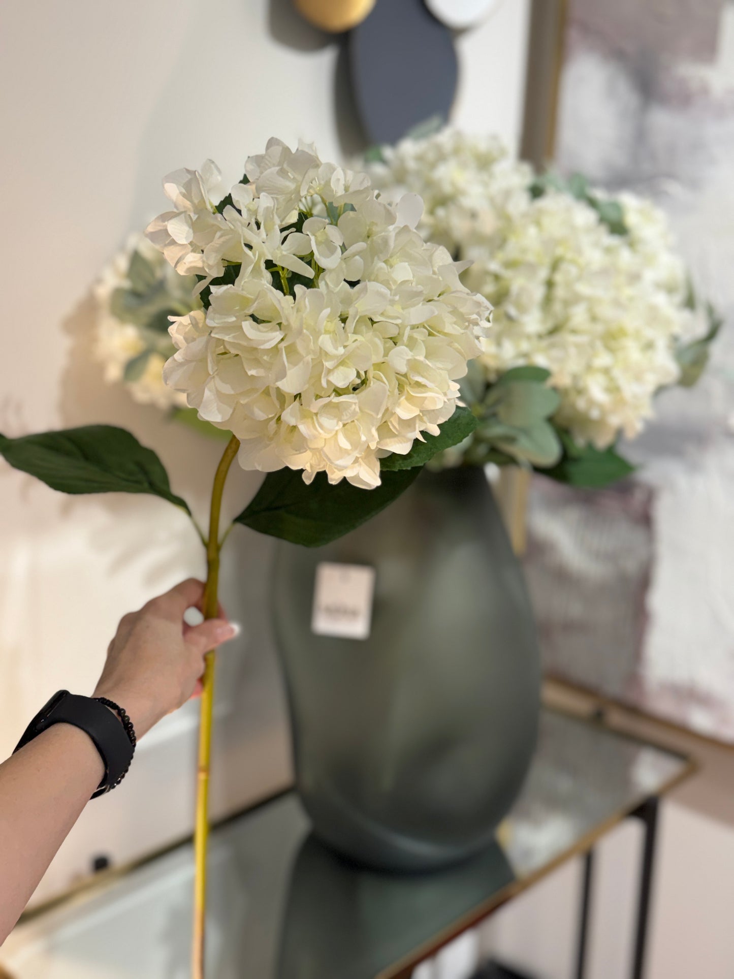 Flor HORTENSIA blancas chica