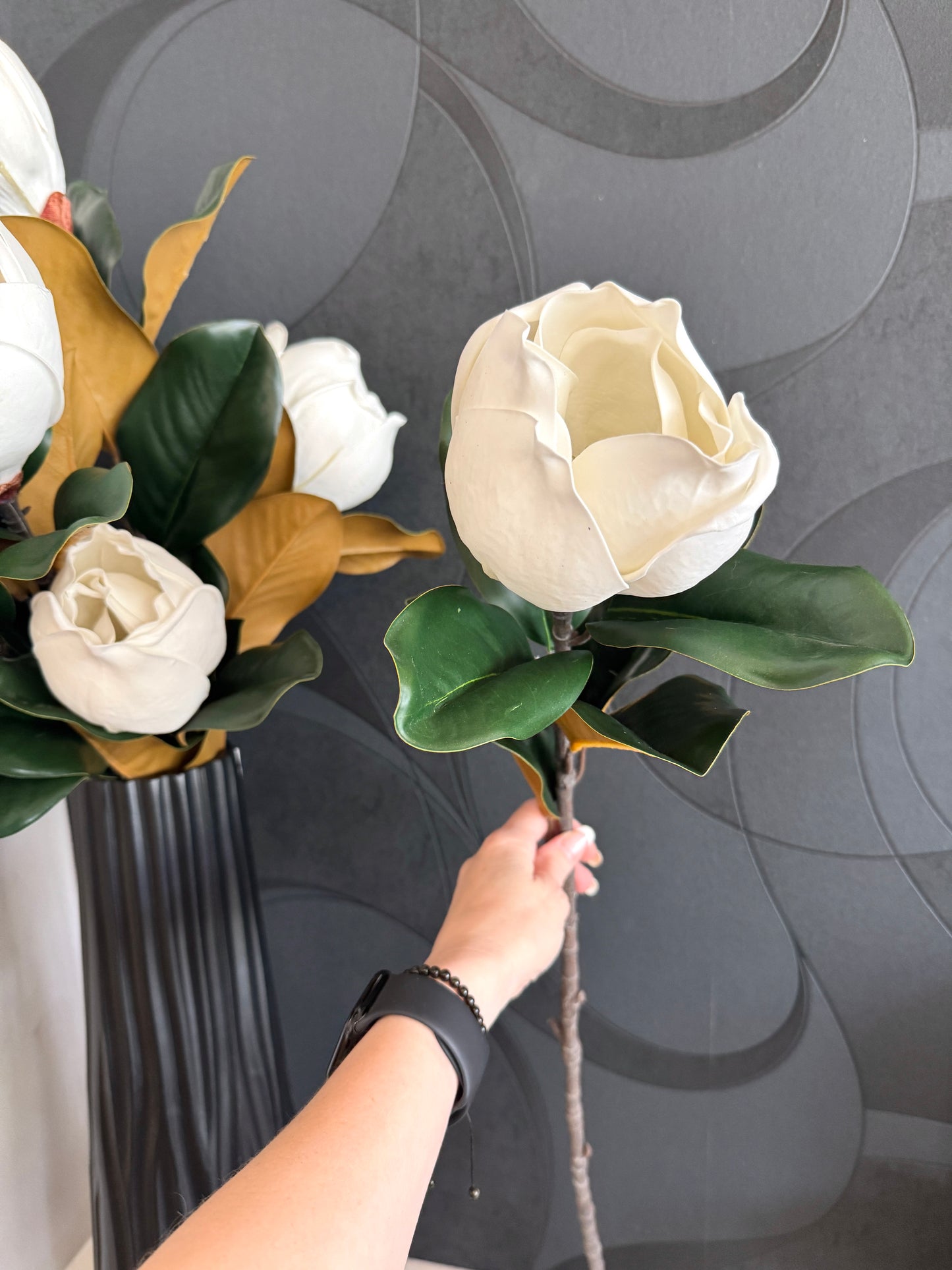 Flor MAGNOLIA blanca Real Touch VR