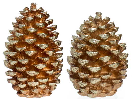 Adorno Set piñas doradas / Set of Gold pinecone