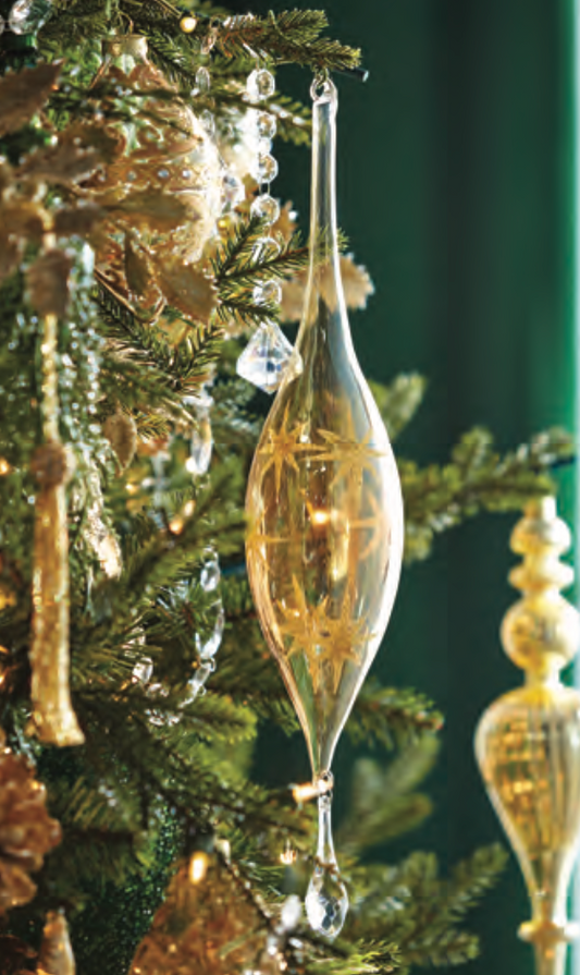 Gota Colgante de vidrio / Gold Drop Glass ornament