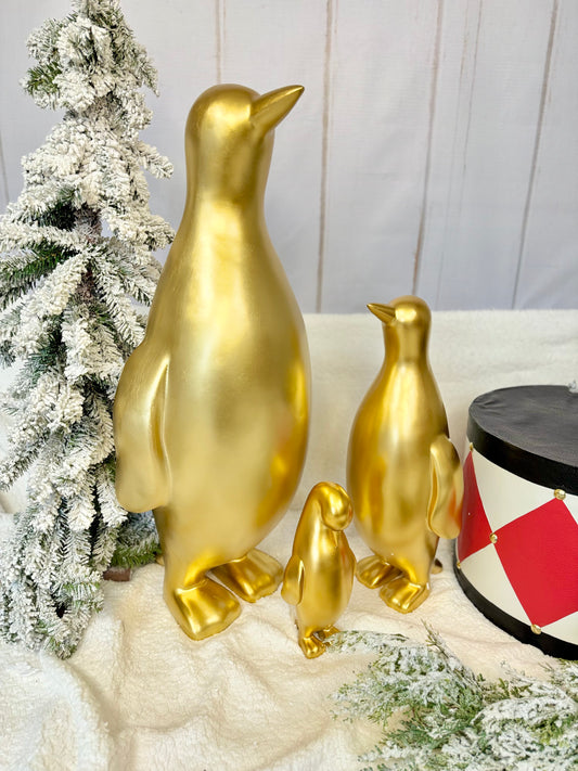 Pinguinos Dorados set 3 / Penguins gold set of 3