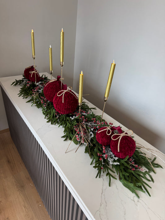 Guirnalda decorada vino / Decorated garland burgundy
