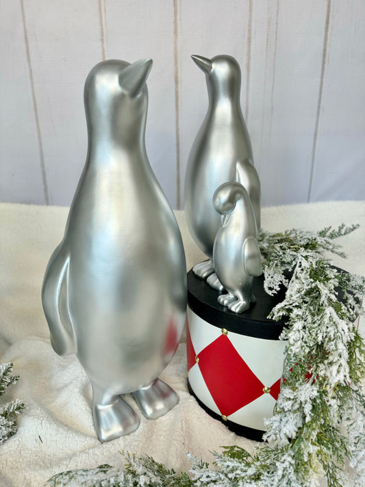 Pinguinos Plata set 3 / Penguins silver set of 3