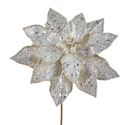 Noche buena plata 56cm / 22" Silver Poinsettia