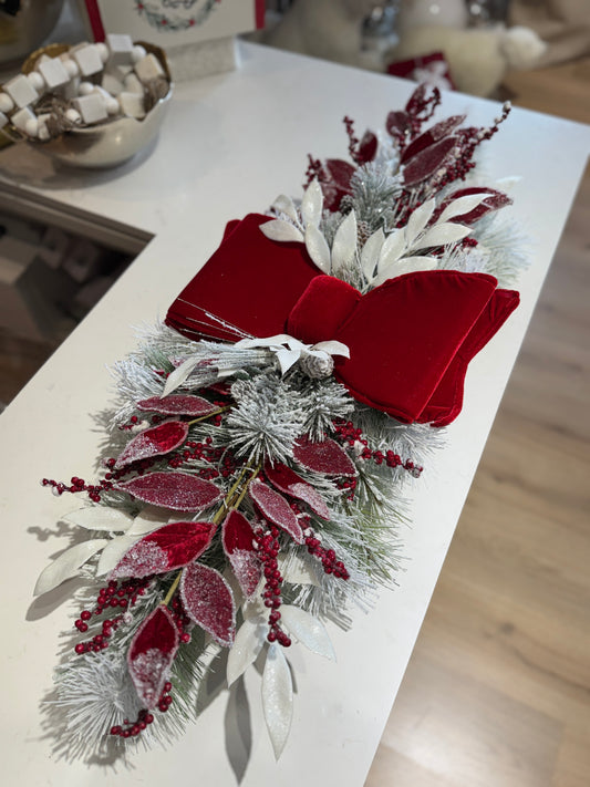 Centro de mesa decorado blanca y rojo / Red & White center piece