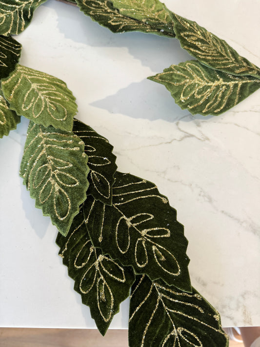 Guirnalda hojas verde olivo / Olive green leaf garland