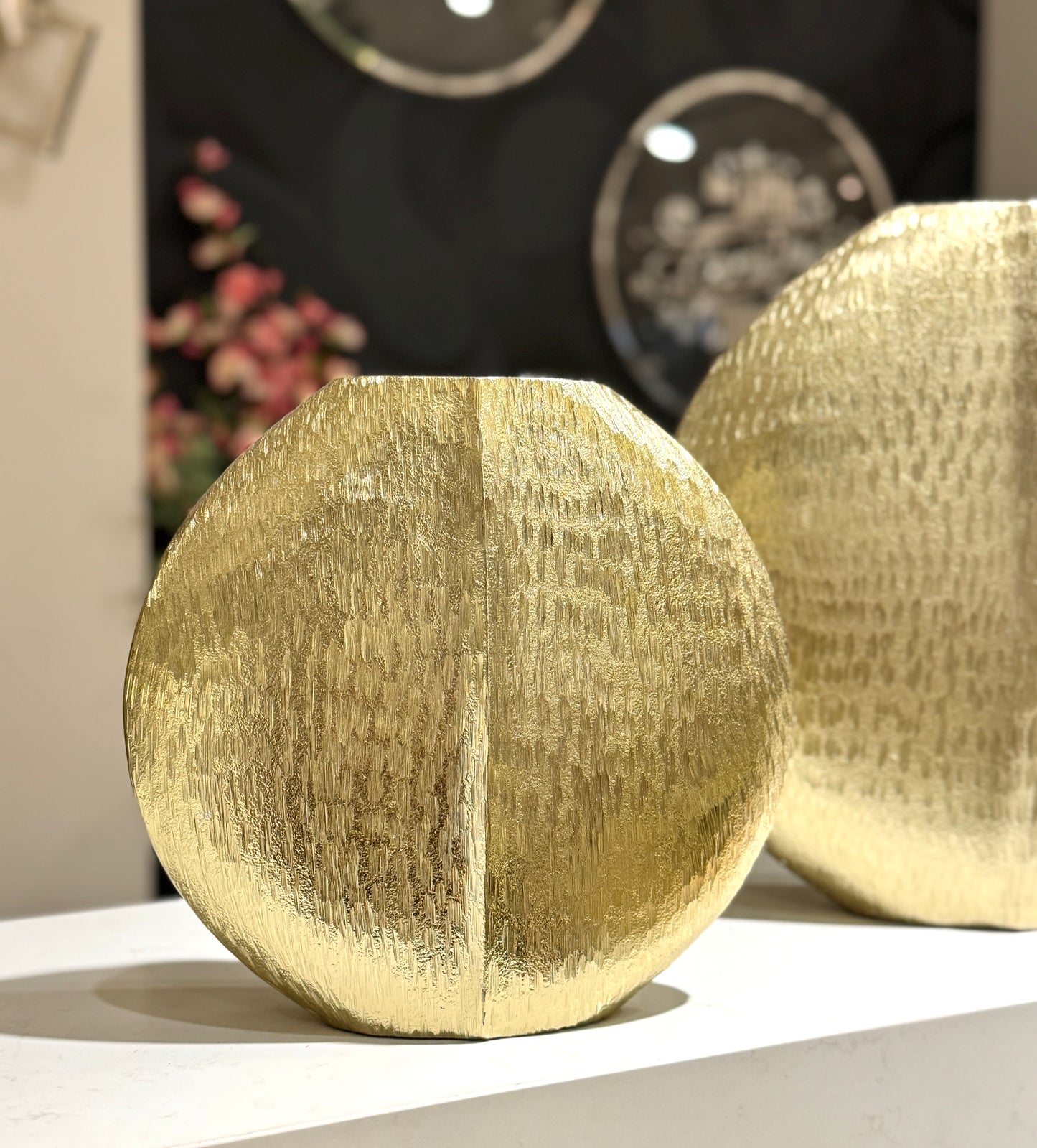 Floreros dorados de metal VR