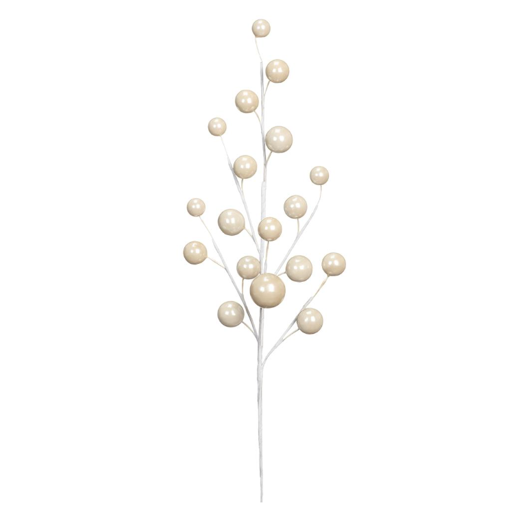 Vara de berries blancas y plata VR / White & Silver Berries spray VR