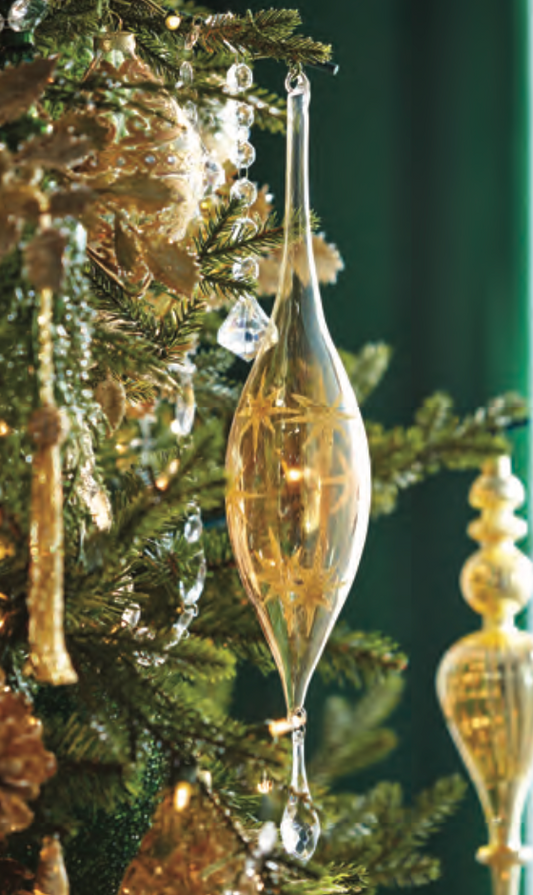 Gota Colgante de vidrio 40cm / 16" Gold Drop Glass ornament