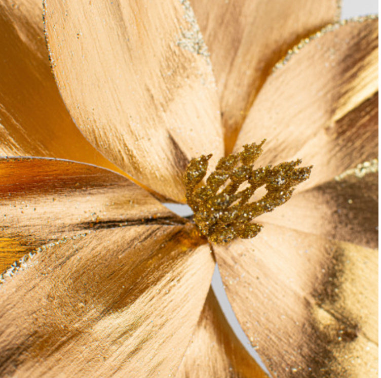 Nochebuena dorada 25cm / 10” Gold Poinsettia