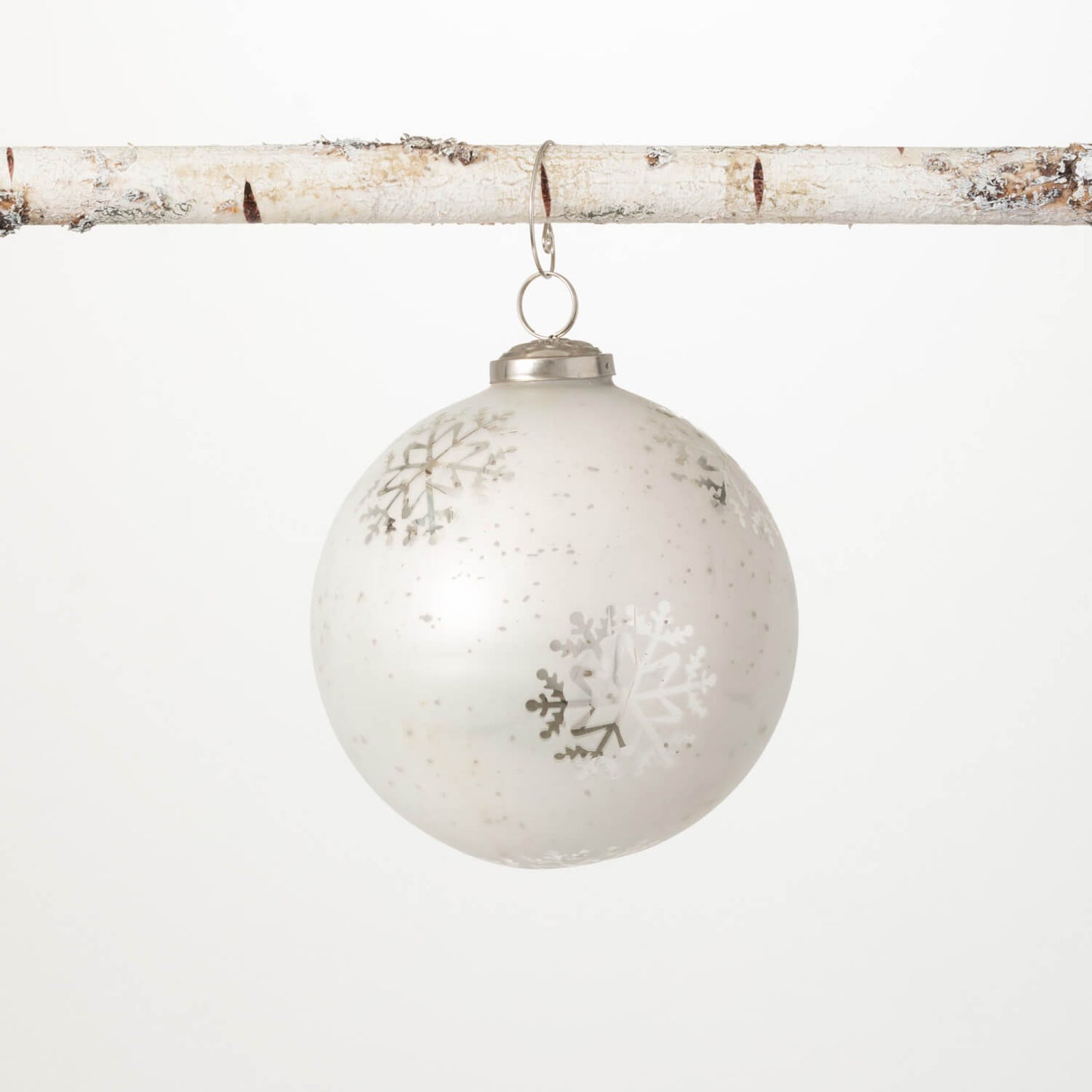 Esfera de vidrio blanca / Glass white ornament